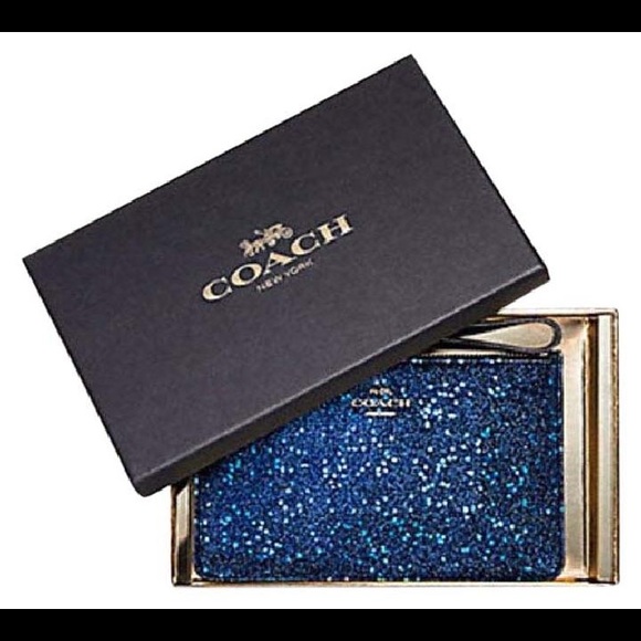 Coach Handbags - NWT Coach gorgeous blue wristlet!!